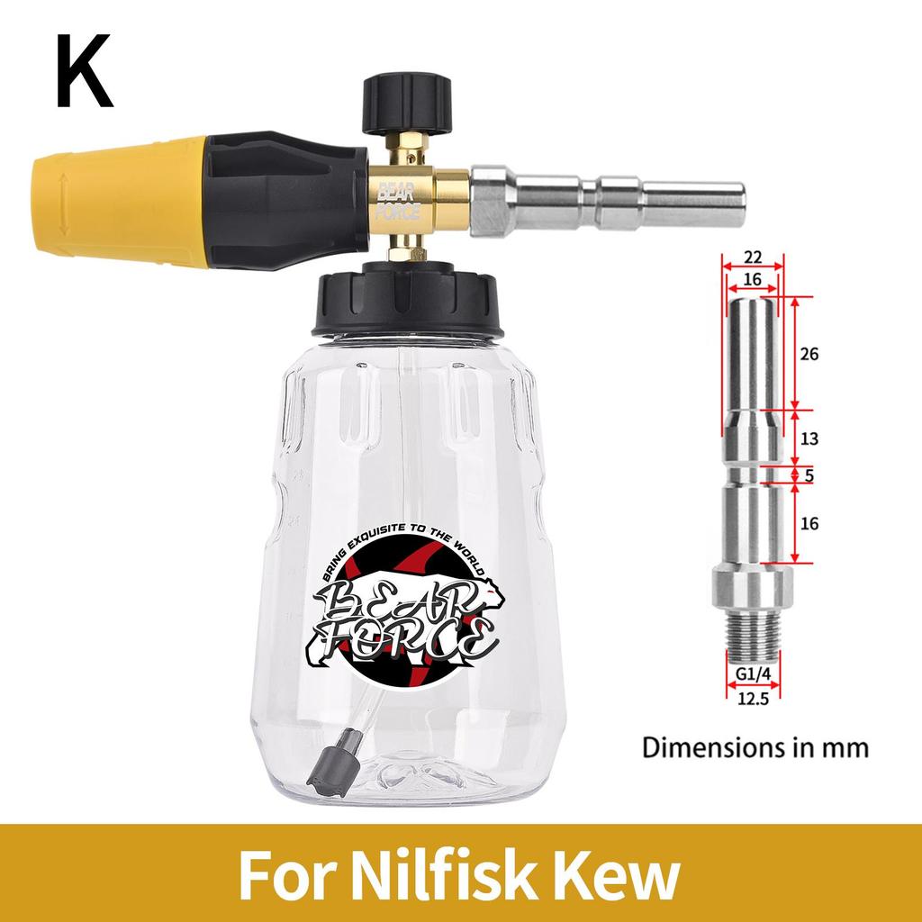 Pressure Washer Aluminum Foam Cannon Foam Generator Snow Foam Lance with 1/4” Quick Connector for Portland Husky Ryobi Greenworks