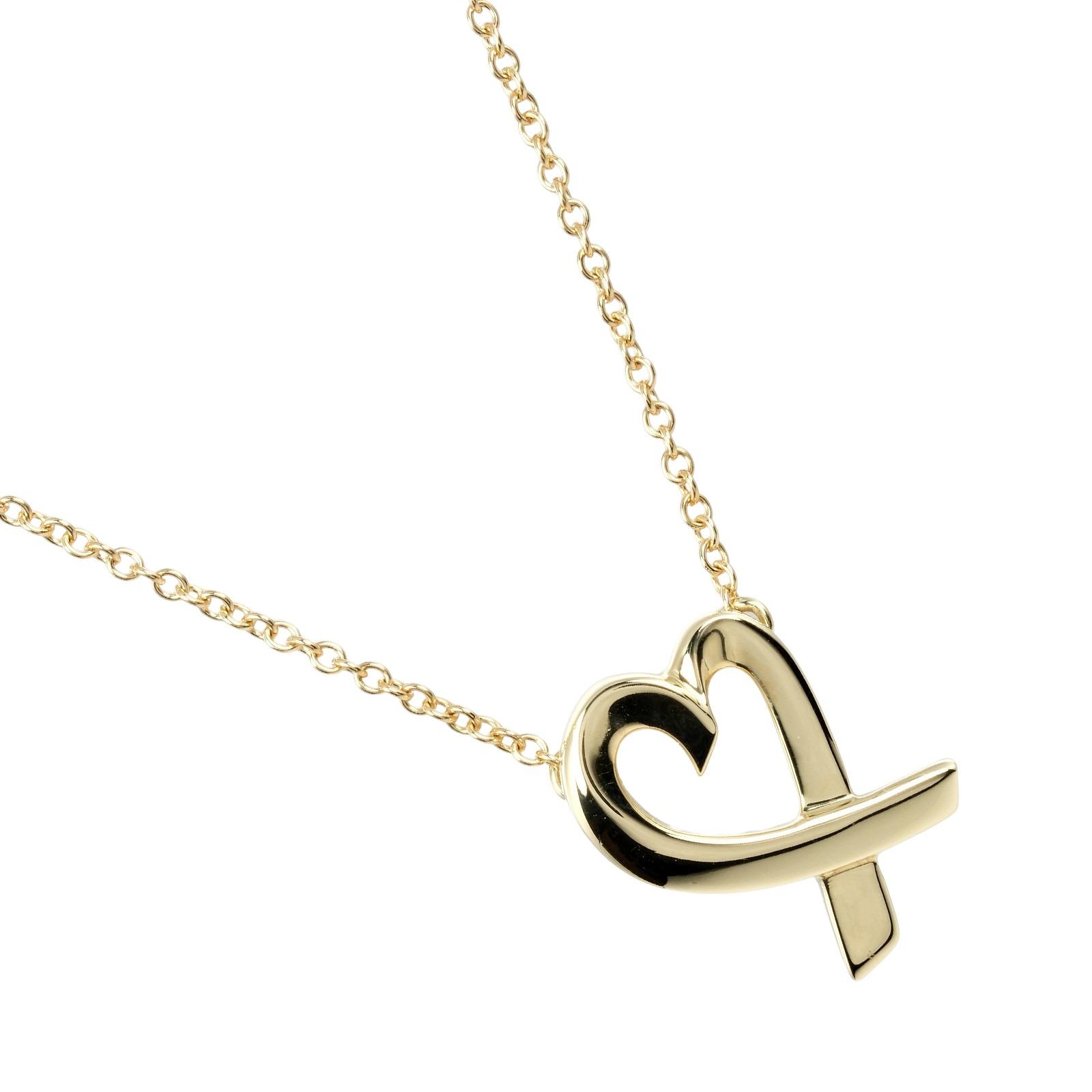 

TIFFANY&Co. Loving heart Necklace K18 yellow gold 3.1g Women Used