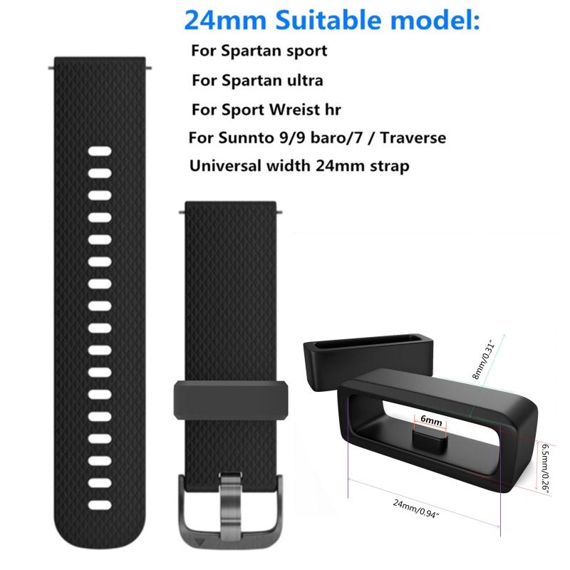 Durable Silicone Rings Fastener Retainer Rings Resin Belt Security Loop for Suunto24mm Band Replacement Band