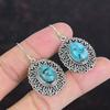Tibetan Turquoise Earring 925 Sterling Silver Earring Handmade Elegant Jewelry Vintage Drop Earring Genuine Gemstone Earrings Gifts For Wife
