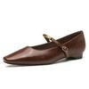 Q213-2 Super Soft Doudou Shoes Small Leather Shoes One Pedal Mary Jane Low Heel Wide Age Comfortable Women's Shoes Autumn Casual Shoes