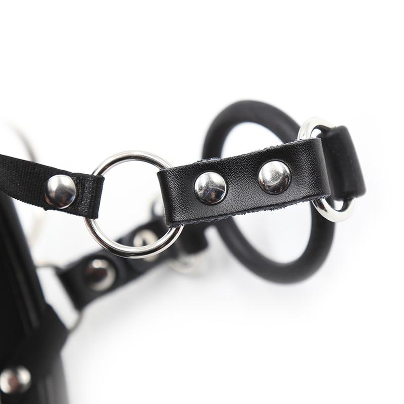 Black Posture Collar O Ring Gag Chain Leash   Restraints Collars & Leashes
