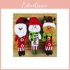 Santa Snowman Reindeer Holiday Tree Hanging Ornaments Fabric Crafted For Christmas