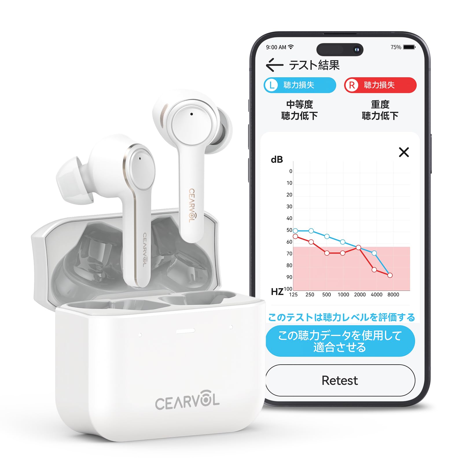 

Cearvol Bluetooth Wireless Earbuds for 36 Hours of Fast App Hearing Sound Comfortable Supports and Feedback Noise Clear Sound Individual Volume білий