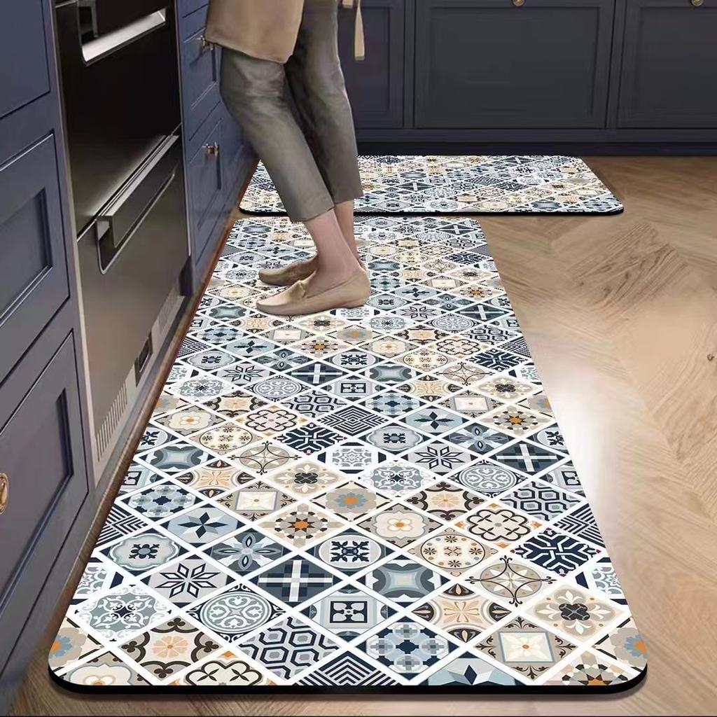 American Retro Kitchen Mat, Soft and Non-slip Entrance Door Mat, Corridor and Laundry Room Carpet, Home Decoration