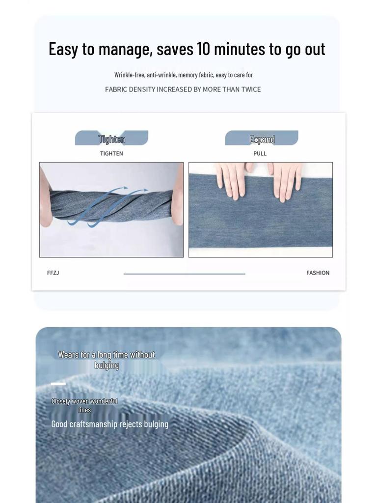 Women's High Waist Wide Leg Jeans - 2025 Spring/Autumn Retro Slim Fit Straight Leg Pants