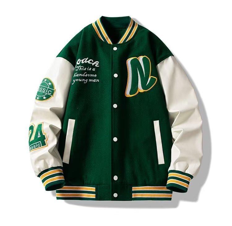 Men s Retro Embroidered Baseball Jacket - Cool Spring/Autumn Couple Outfit 3XL