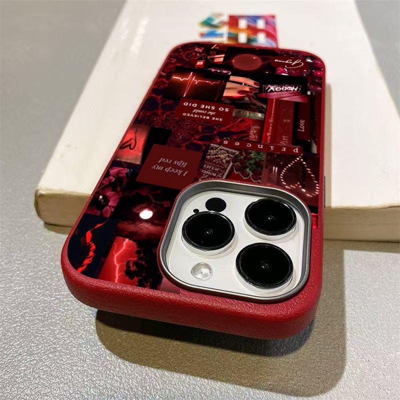 Artistic Retro Style Lucky Color Lychee Texture Phone Case for iPhone 11 12 13 14 15 16 17 Pro Max Air 16e XR XS 7 8 Plus Cover