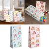 10pcs Foldable and Safe Candy Bag Paper Gift Bags Colorful Rainbow Designs Stand Up Favor Bags Wedding Party Supplies