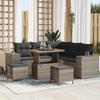 8-Piece Garden Sofa Set with Grey Cushions In Rattan 3362008