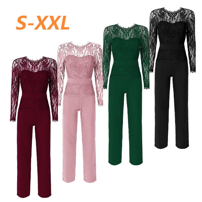 Buy Women's Elegant Long Sleeve Cocktail Jumpsuit Pants Suit Romper for