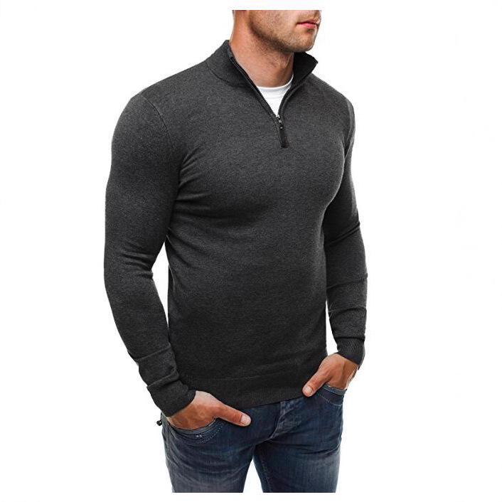 Men's Slim Fit High Neck Zipper Pullover Sweater