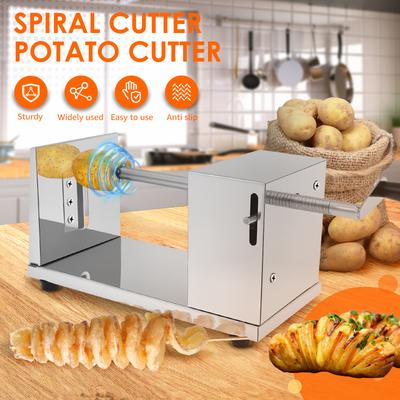 Paslanmaz Çelik Patates Kulesi Makinesi Manuel Kasırga Patates Dilimleyici Patates Kızartması Aracı Spiral Patates Kesici Sebze Mutfak Eşyaları