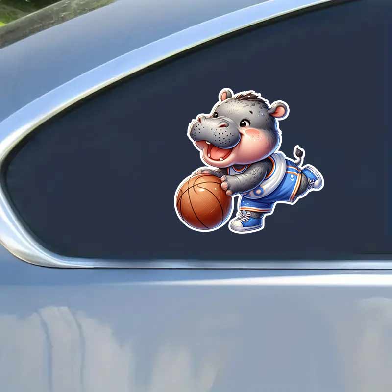 Car Sticker Animal Playing Basketball Waterproof Vinyl Decals Auto Body Window Bumper Decor Motorcycle Helmet Stickers TM217