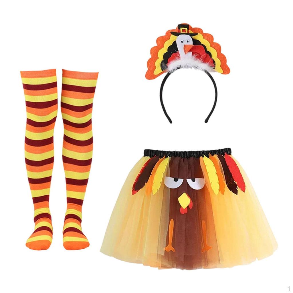 Thanksgiving Turkey Costume Set, Women Adult Cosplay Suit for Masquerade