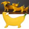 Resin Banana Dog Sculpture Lightweight Banana Dog Figurine  For Home Desktop