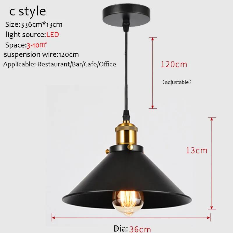 Ancient Industrial Chandeliers Led Iron Pendant Light Single Head Nostalgic Use Restaurants \ Bar Commercial Lighting Fixtures