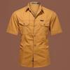 Men's Outdoor Iron-Free Short Sleeve Cotton Work Shirt