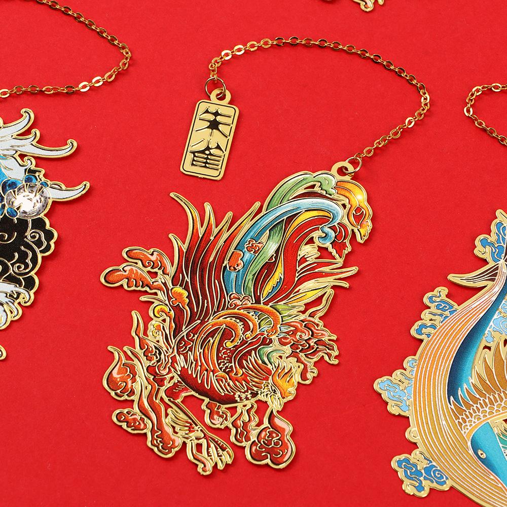 Supplies Student Gift Tassel Metal Pendant Retro Brass Bookmark Painted Book Clip Pagination Mark