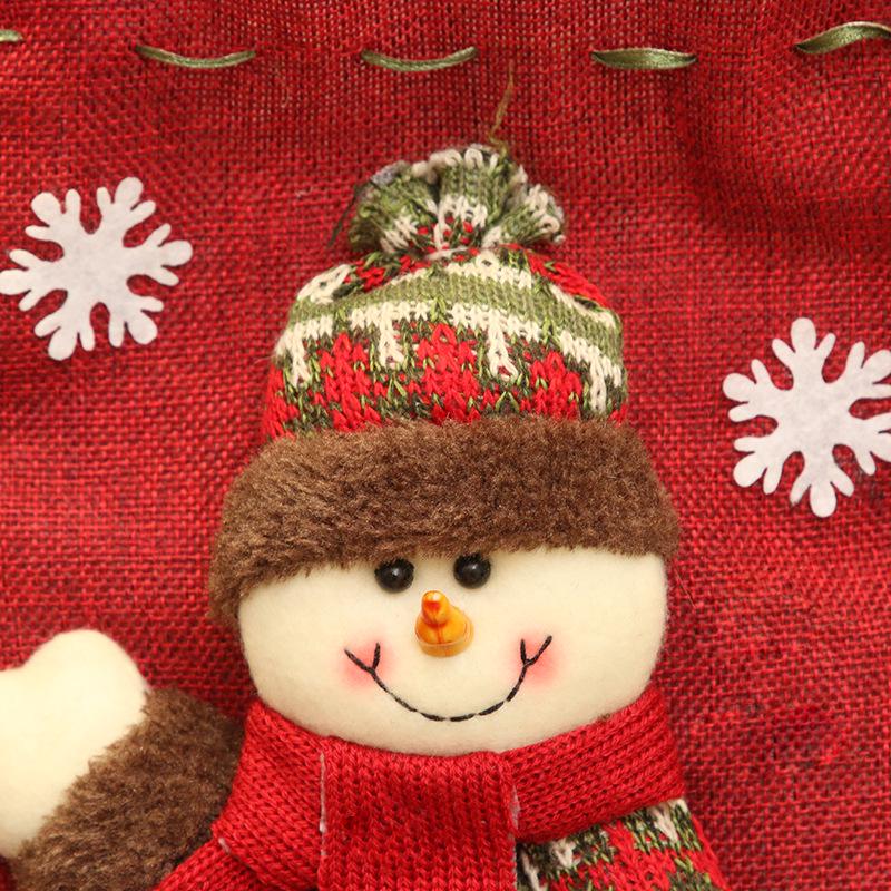 Christmas Decoration Supplies Burlap Cotton Canvas Bags Santa Claus Xmas Candy Bag Snowman Christmas Gift Pouch Ornaments