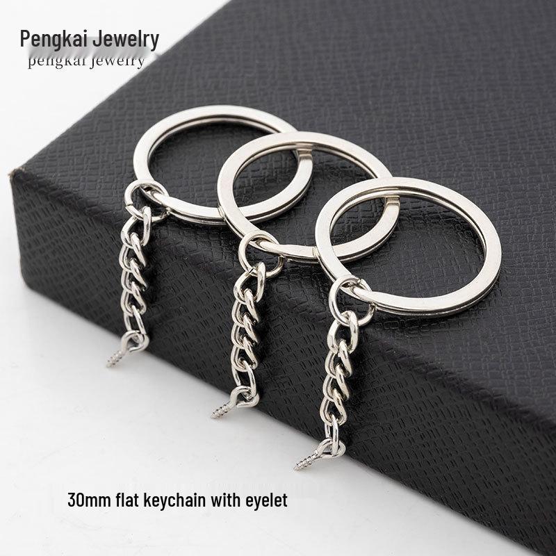 Eco-Friendly Nickel-Free Metal Keyring: DIY Jewelry Accessory, Split Ring Keychain with Doll Pendant