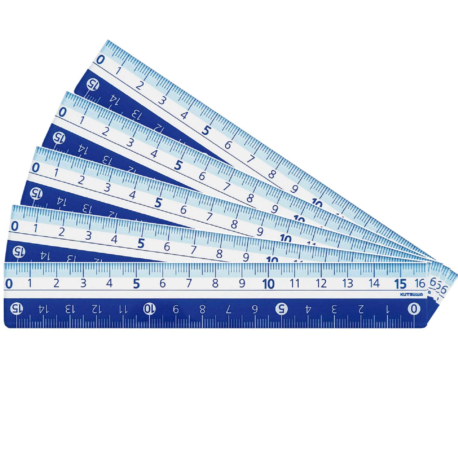 

Kutsuwa STAD Color Ruler 16cm 5 pieces Blue KB027BL-5P