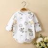 Spring & Autumn Baby Romper, Pure Cotton, Long Sleeve Wrap-over Onesie