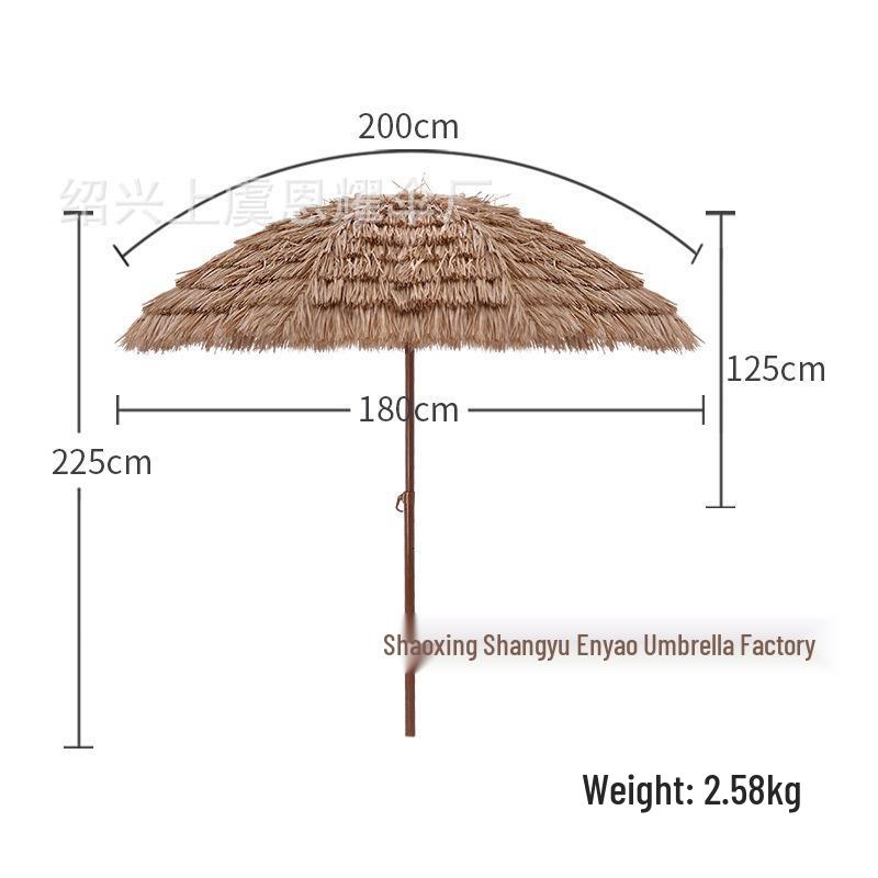 Outdoor Thatched Beach Umbrella - Sunshade & Sun Protection for Garden, Courtyard, Farmhouse & Scenic Spots