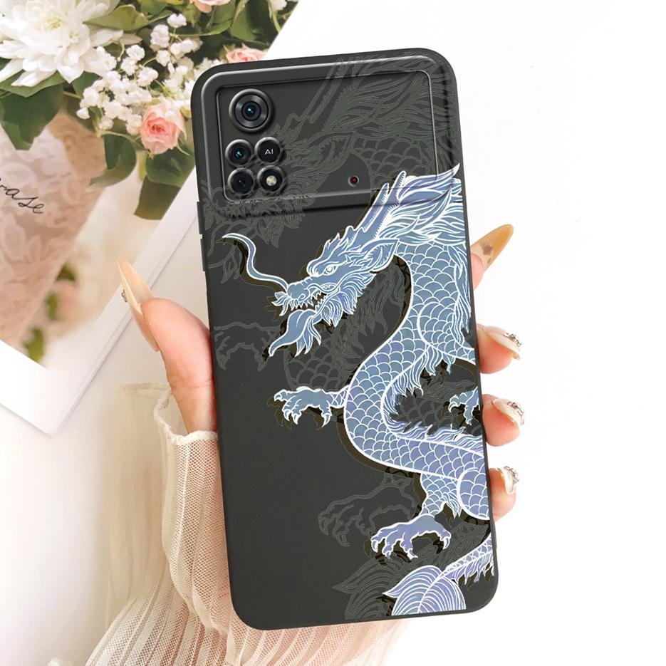 For Xiaomi Poco M4 Pro 4G Case Cool Owl Dragon Painted Cover Soft Silicone Phone Case For Xiaomi Poco X4 Pro PocoM4 Pro 5G Shell