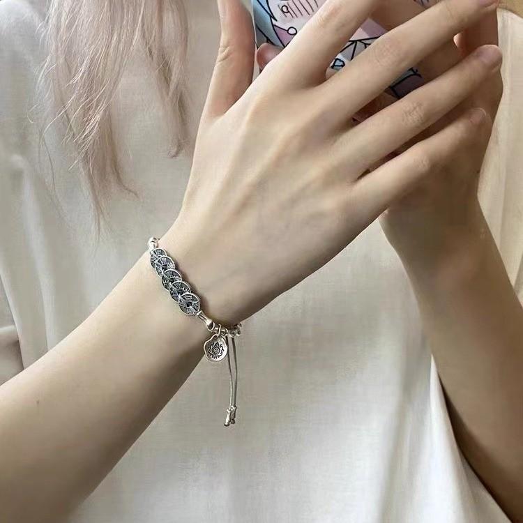 Ethnic Five Boho Emperors Coin Handwoven Alloy Geometric Shape Bracelet