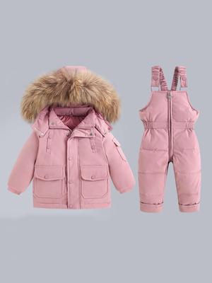 Winter Koudebestendig Peuter Tweedeelig Pak: Jongens en Meisjes Overalls Romper, 1-5 Jaar
