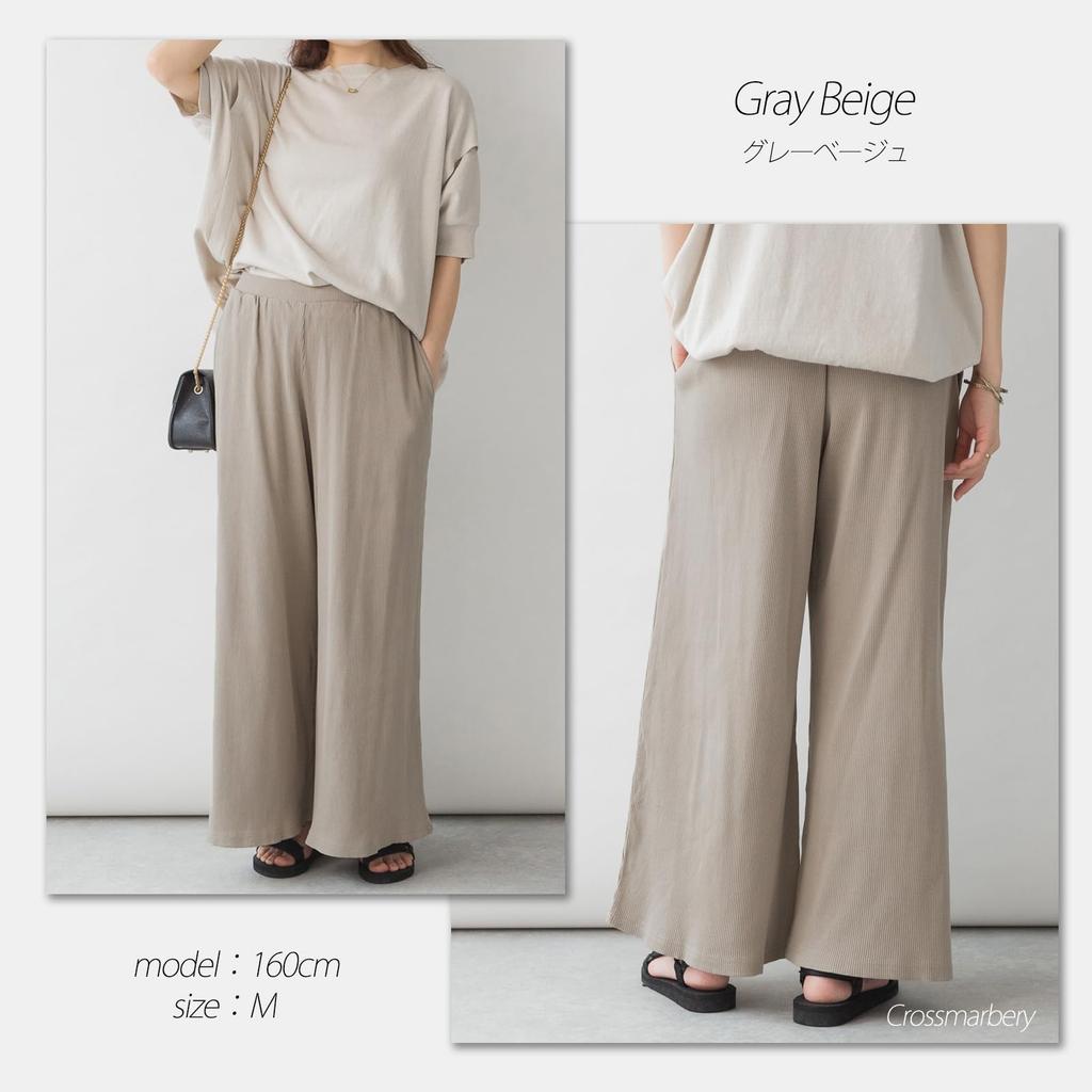 Crossmarberry Plus Elastic Relaxed Solid Women's Wide-Leg Pants, Elegant, Size, Cotton, Office, Waist, Fit, Figure-Flattering, Drawstring, Ribbed,