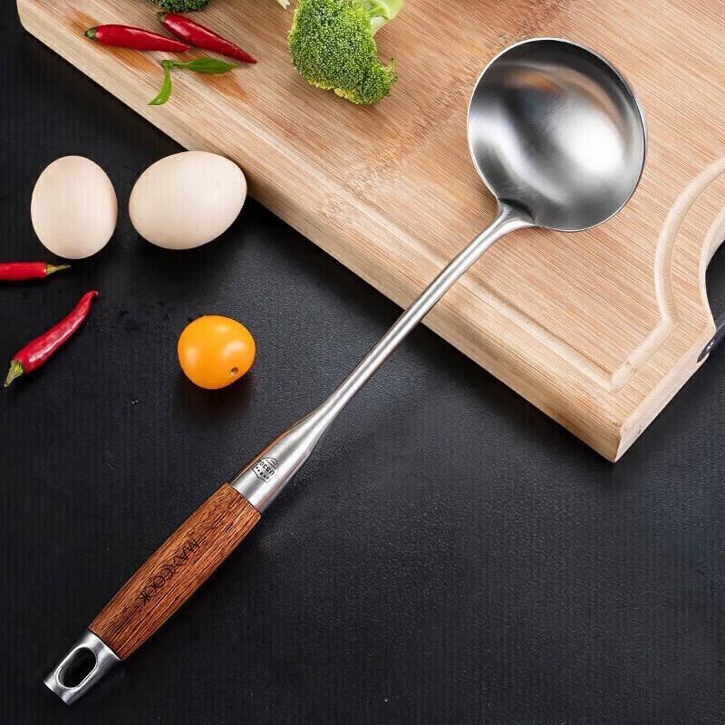 MAXCOOK Rosewood Handle 304 Stainless Steel Soup Ladle