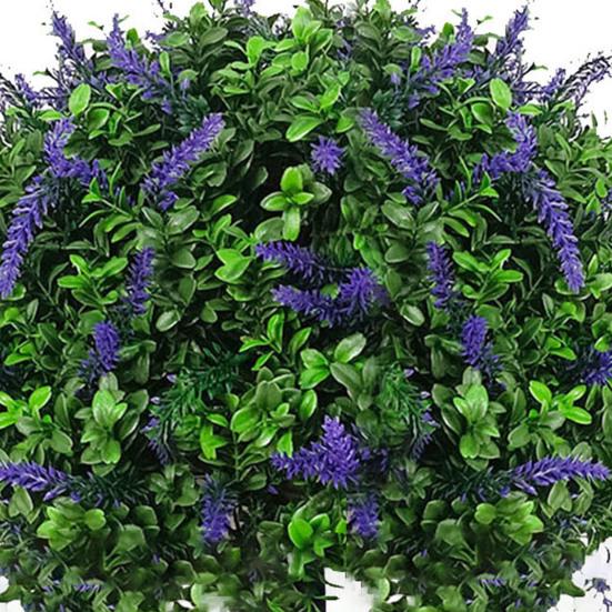 Artificial Lavender Topiary Ball Faux Topiary Tree with Spike Fake Bushes UV Resistant Fake Shrubs for Indoor Outdoor Home Garden Yard Decoration