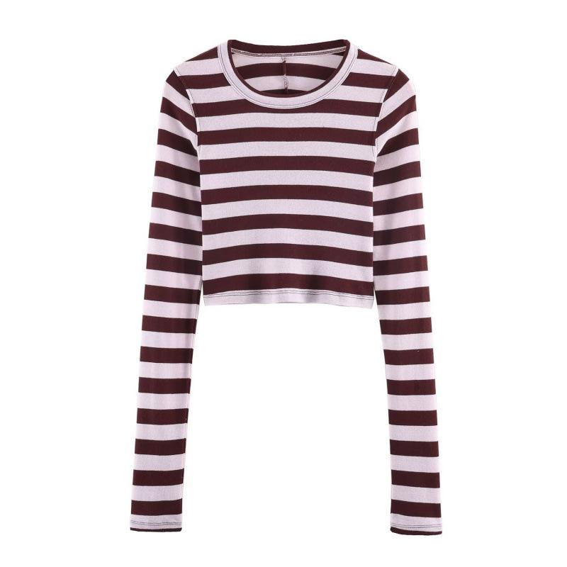 Spring 2026 European & American Style Striped Cropped Top: Fashionable, Versatile, Simple S