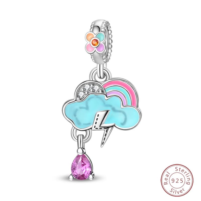 Sweety Copper Cake Poodle Crown Flowers Lover Luminous Charms Beads Fit 3Mm Bracelets Diy Fine Jewelry Making