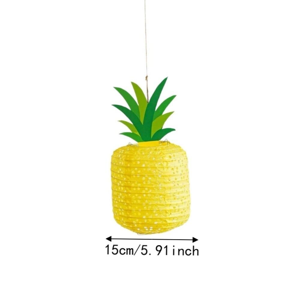 3PCS Foldable Pineapple Paper Lanterns Hawaiian Festival Lantern Photo Opportunities