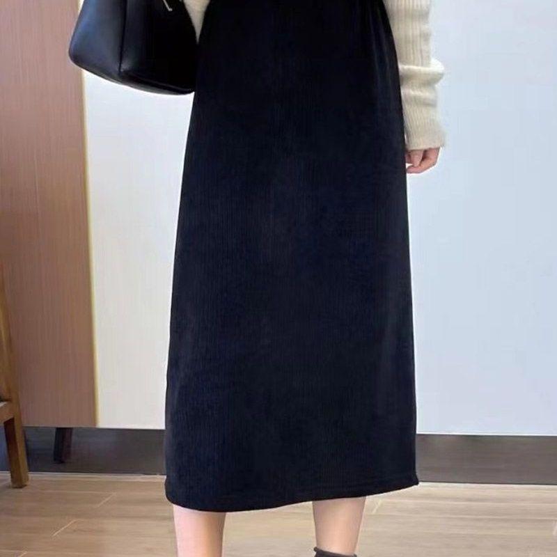 Chenille High-Waist A-Line Fleece-Lined Skirt - Autumn/Winter 2025 Edition