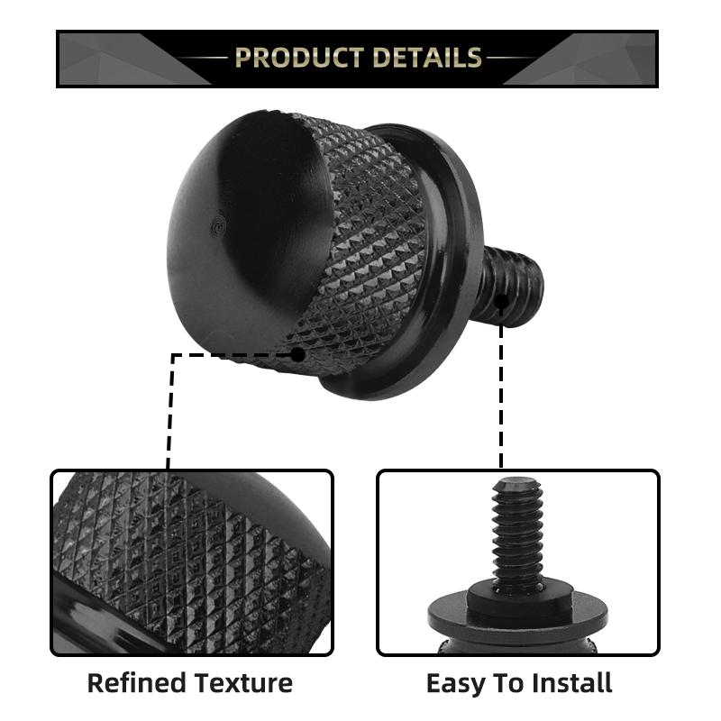 Retail&Wholesale Black Chrome Gold CNC Billet Aluminum Seat Bolt Screw Thumbscrew Mount For Harley Dyna Street Bob Accessories