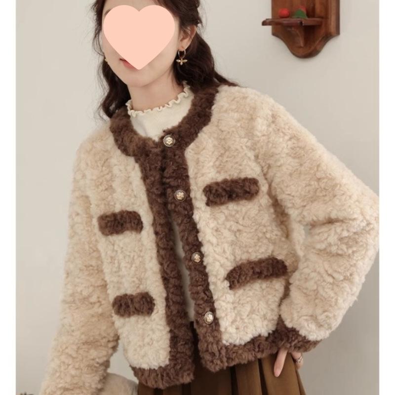 2025 French Style Color Block Women's Winter Jacket - Trendy and Warm