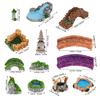 DEARMAMY Miniature Garden Decorations, Set of 15, Resin, Handmade Terrarium Ornaments, 1.93 x 0.87 x 0.87 inches, Micro Landscape, Dollhouse, Bonsai,
