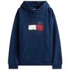 Childrens/Kids Flag Logo Drawstring Hoodie