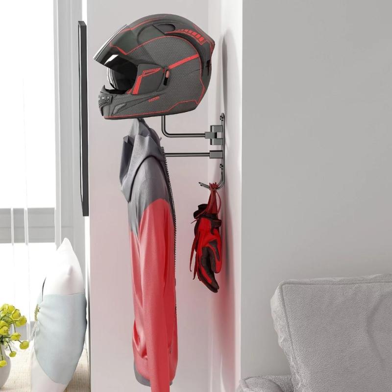 Motorbike Helmets Holder Wall Hanger Home Luggage Hook Wall Mount Storage Rack