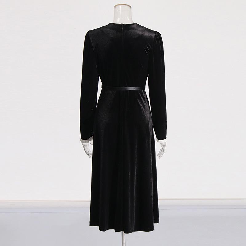 Elegant Long Sleeve Bow Slim Fit Dress for Women - 2025 Spring Collection