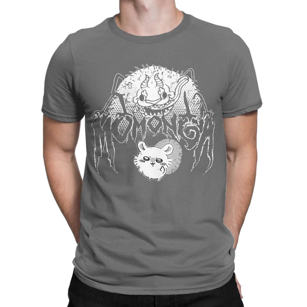 Metal Momonga Dekatsuyo Chiikawa T-Shirts Men  Hipster 100% Cotton Tee Shirt O Neck Short Sleeve T Shirt Graphic Tops