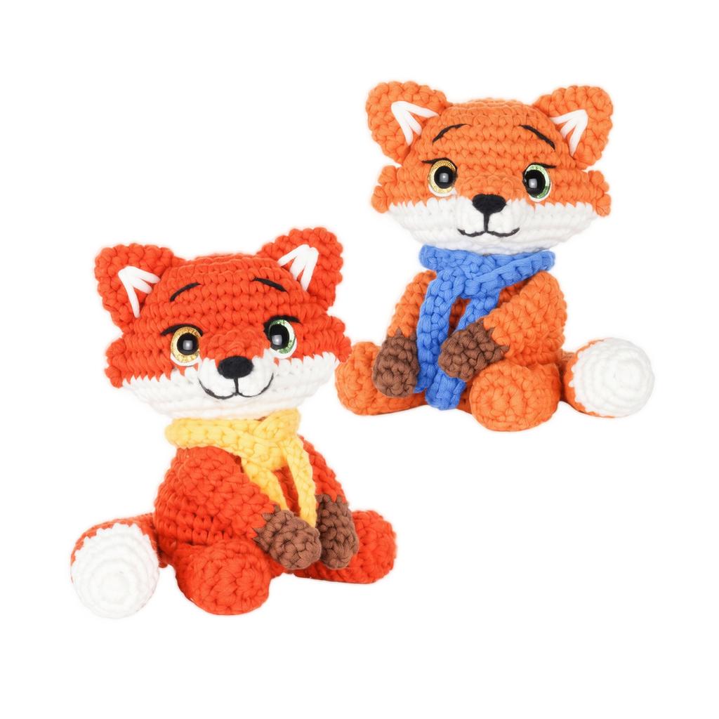DIY Animal Fox Doll Craft Kit Crochet Plush Toy Handmade Materials Set for Beginners and Kids Projects