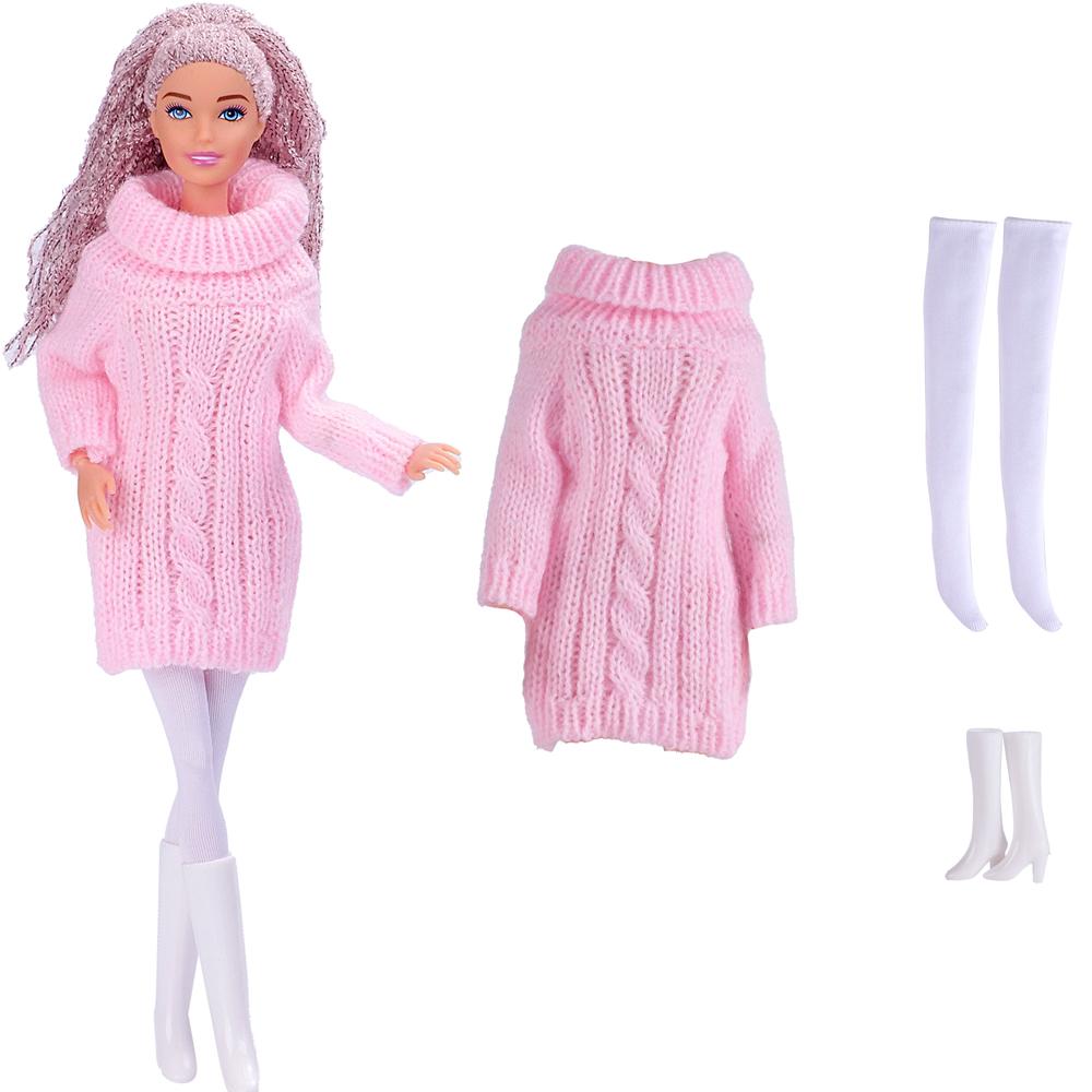 1/6 Babi Doll Clothes For 29-32 CM Dolls Accessories Knitted Cotton Sweater Dress Doll Clothing Shoes 11.5 Inch Doll Coat JJ