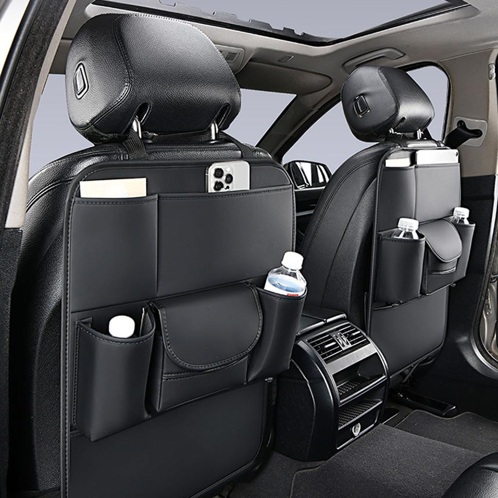 Car Backseat Storage Bag, With Tissue Box,Multifunctional,Backseat Protector Cover Pad,Large Capacity Back Storage Hanging Bag