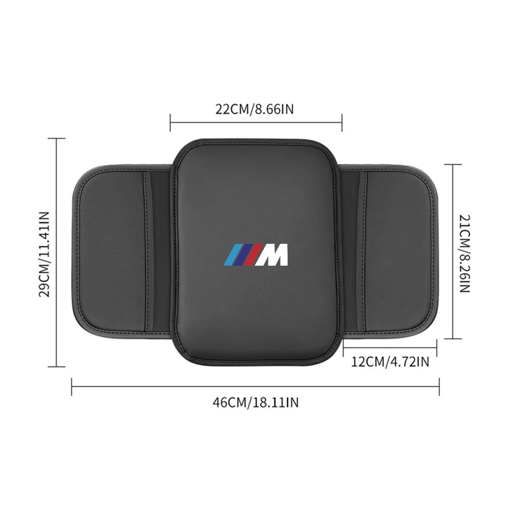 Auto-Armlehnenpolster mit seitlicher Aufbewahrungstasche für BMW M E46 E90 E60 F30 Tour Mittelkonsolen-Armlehnenbox Höhenschutzpolster