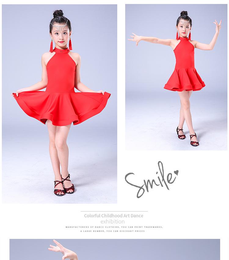 Falda de Danza Latina de Verano para Niñas - Disfraz de Performance para Niñas - Ropa para Práctica y Competición de Baile